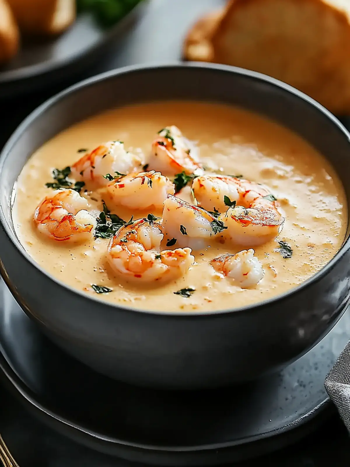 Luxurious Seafood Bisque: Crab & Shrimp Bliss in a Bowl