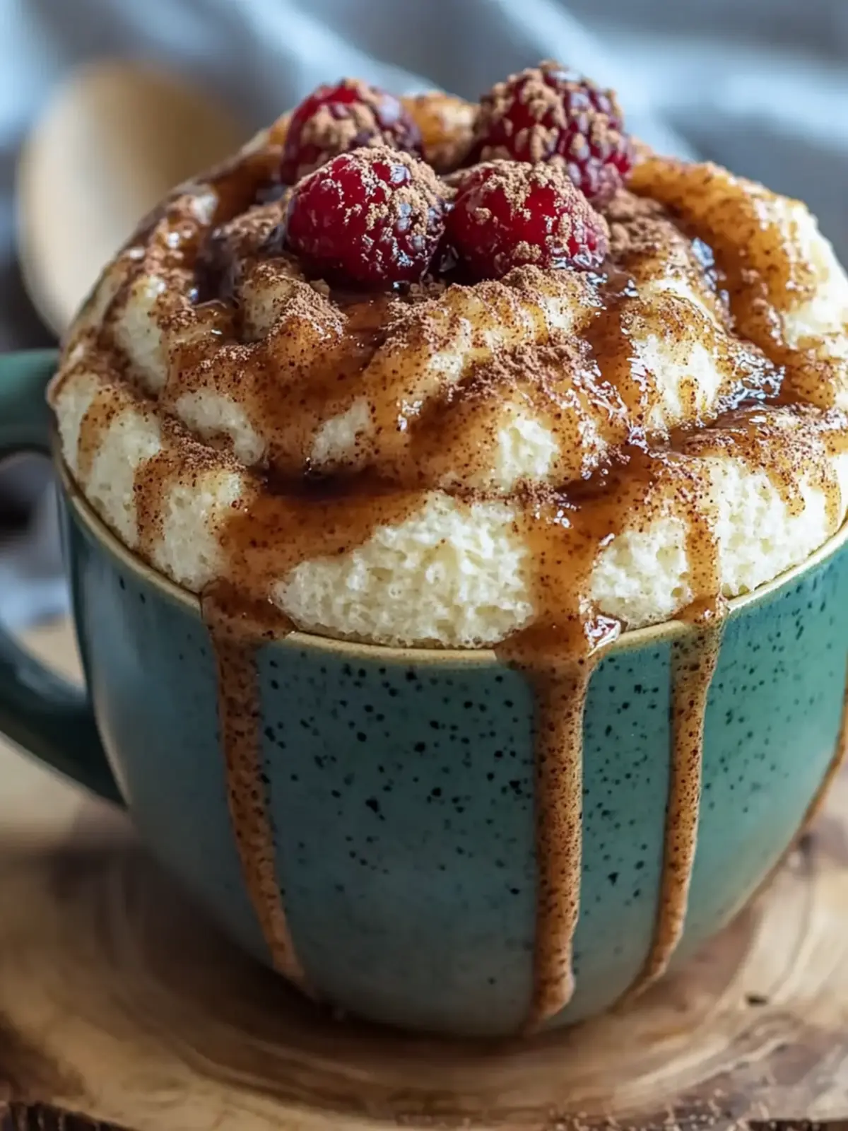 High-Protein Cottage Cheese Cinnamon Roll Mug Cake
