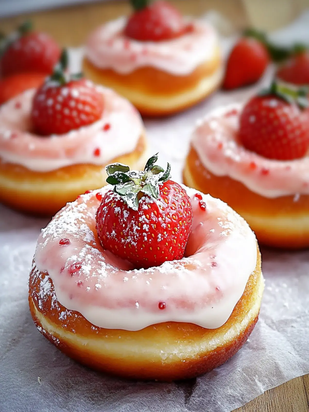 Mouthwatering Strawberry Cream-Filled Doughnuts