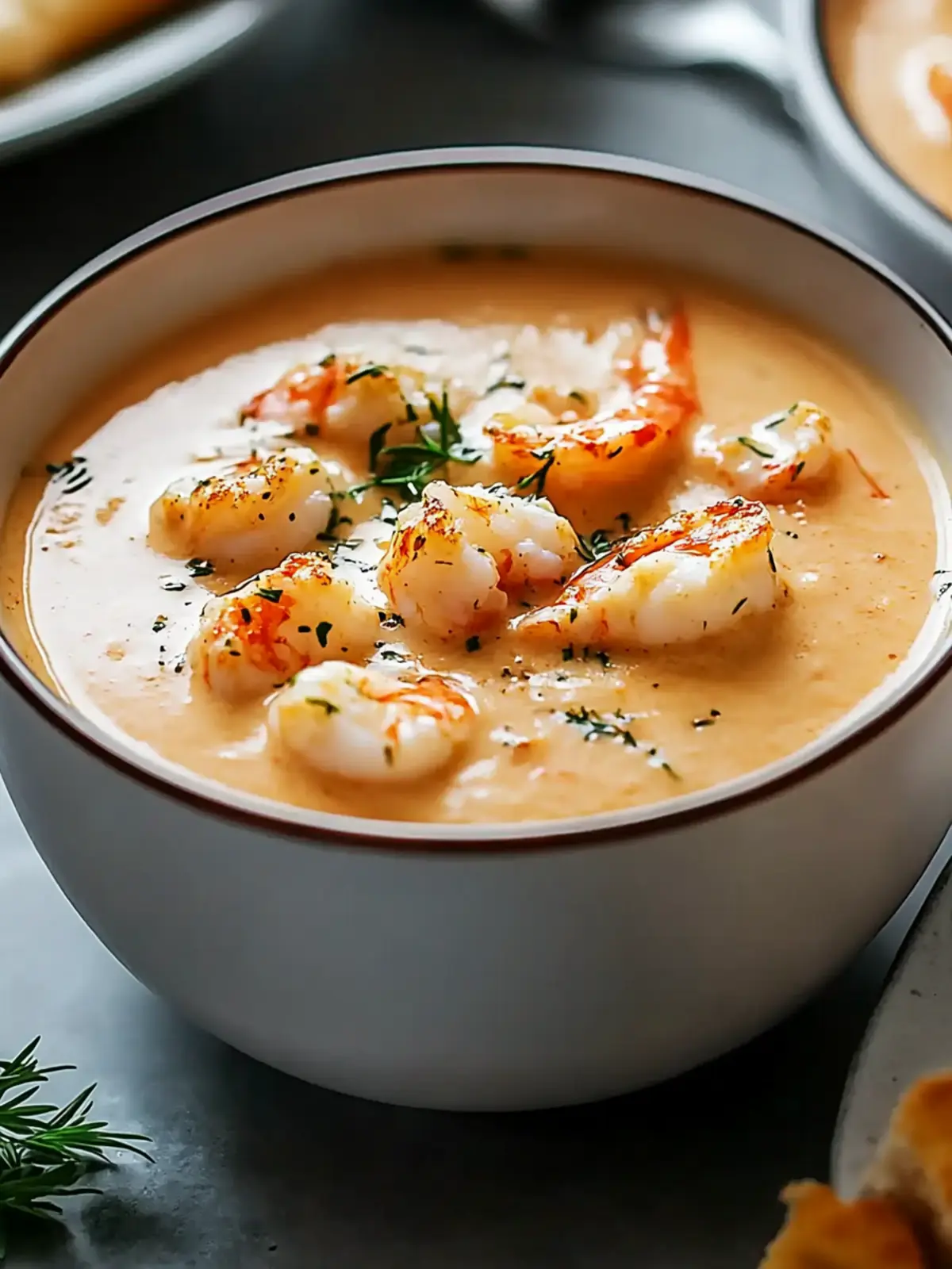 Luxurious Seafood Bisque: Crab & Shrimp Bliss in a Bowl