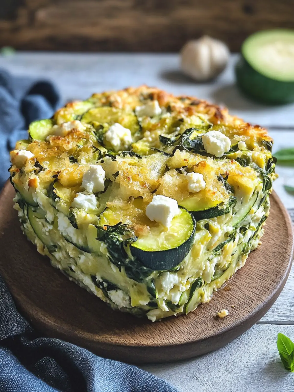 Baked Zucchini, Spinach, and Feta Casserole