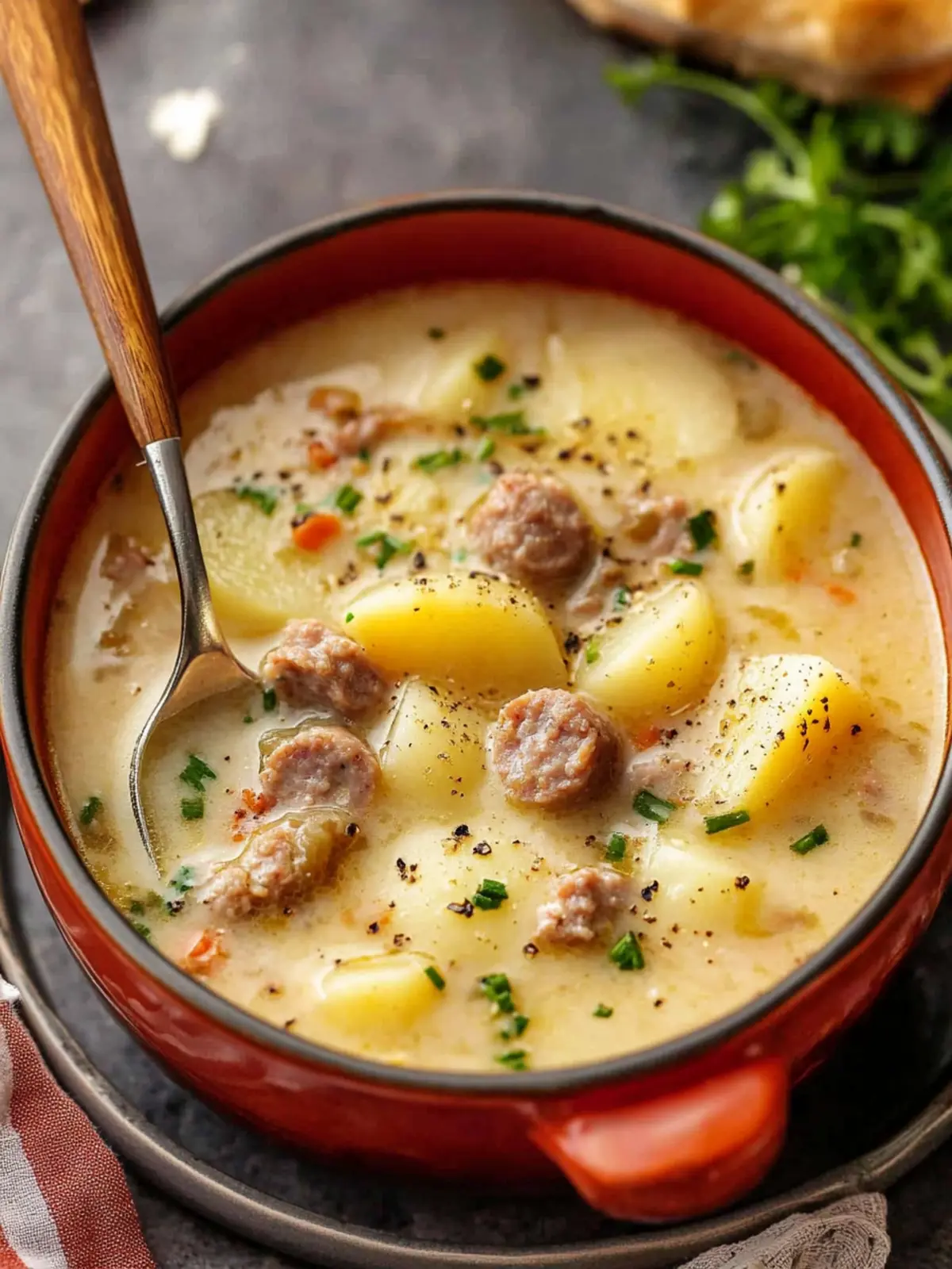 Simple Pork Sausage Potato Soup