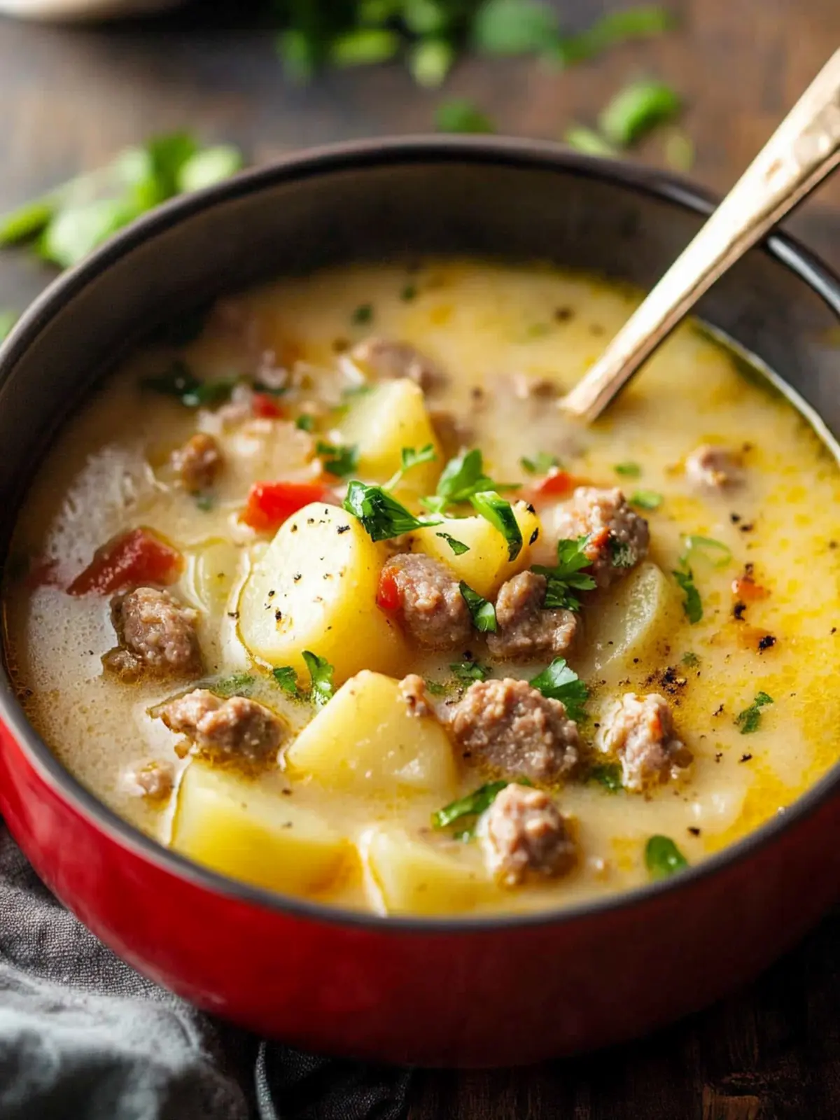Simple Pork Sausage Potato Soup