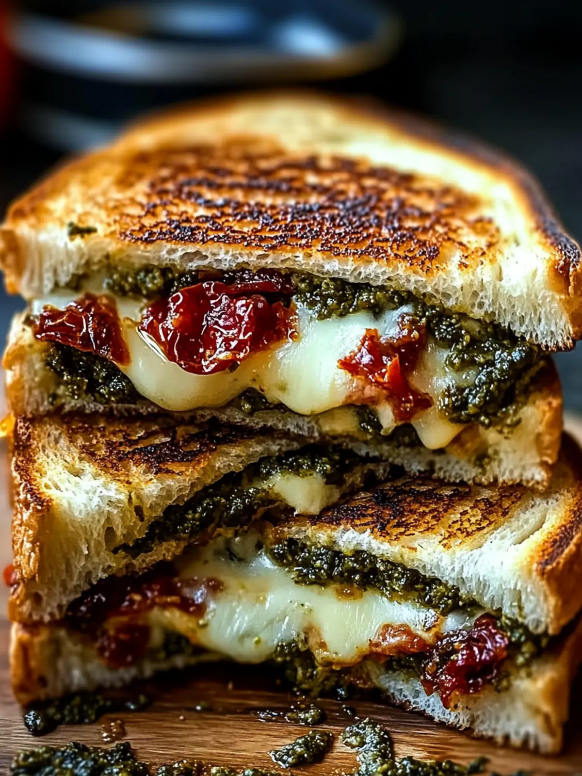 Sun-Dried Tomato Bacon Pesto Grilled Cheese