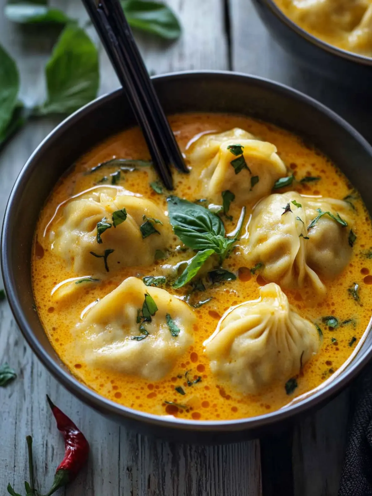 Simple Coconut Curry Soup With Dumplings