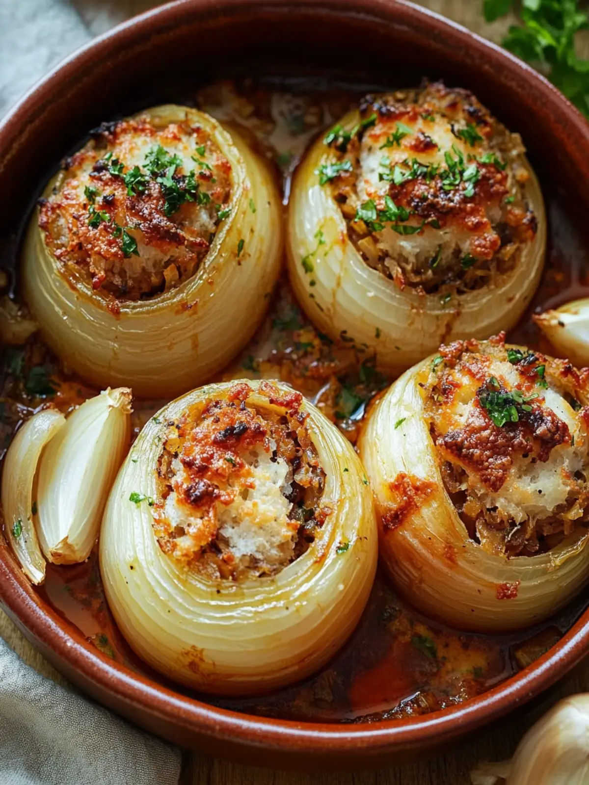 Greek Stuffed Onions