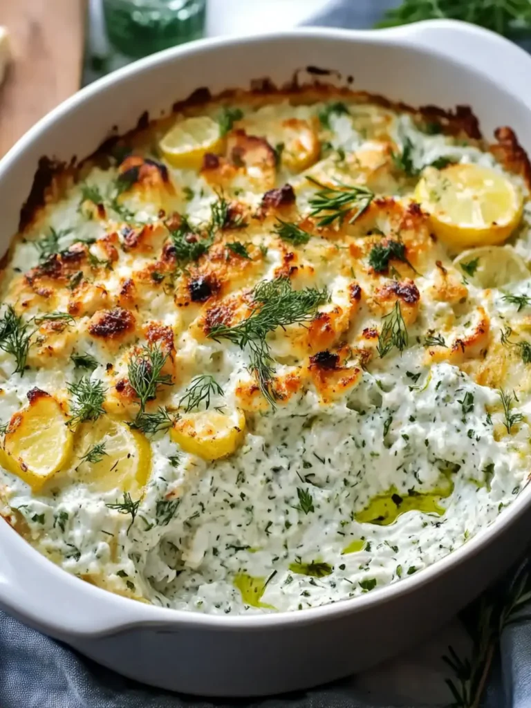 Dump-and-Bake Chicken Tzatziki Casserole