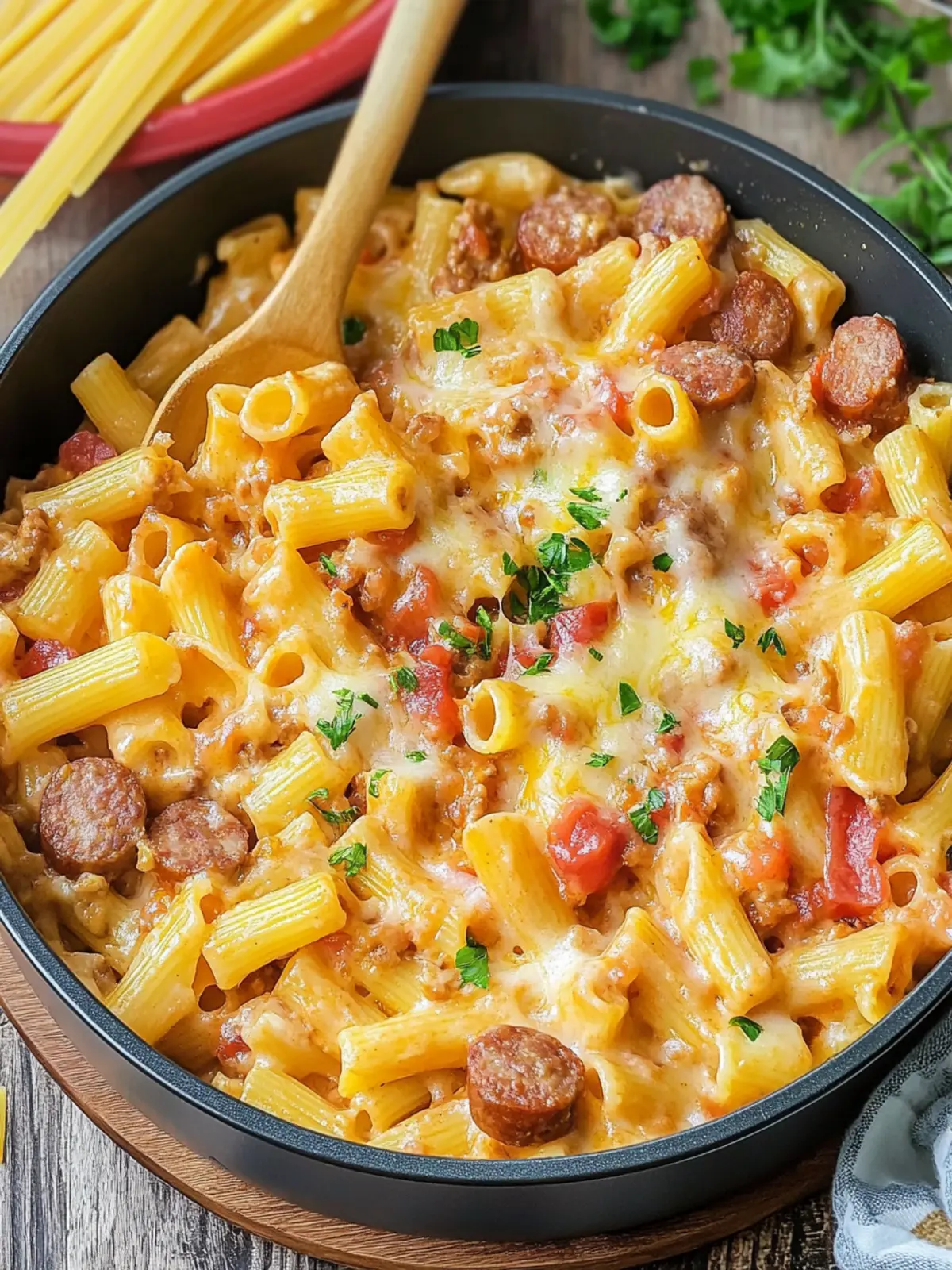 One Pot Cheesy Sausage Pasta You’ll Crave Every Night 4 One Pot Cheesy Sausage Pasta (Quick & Delicious)